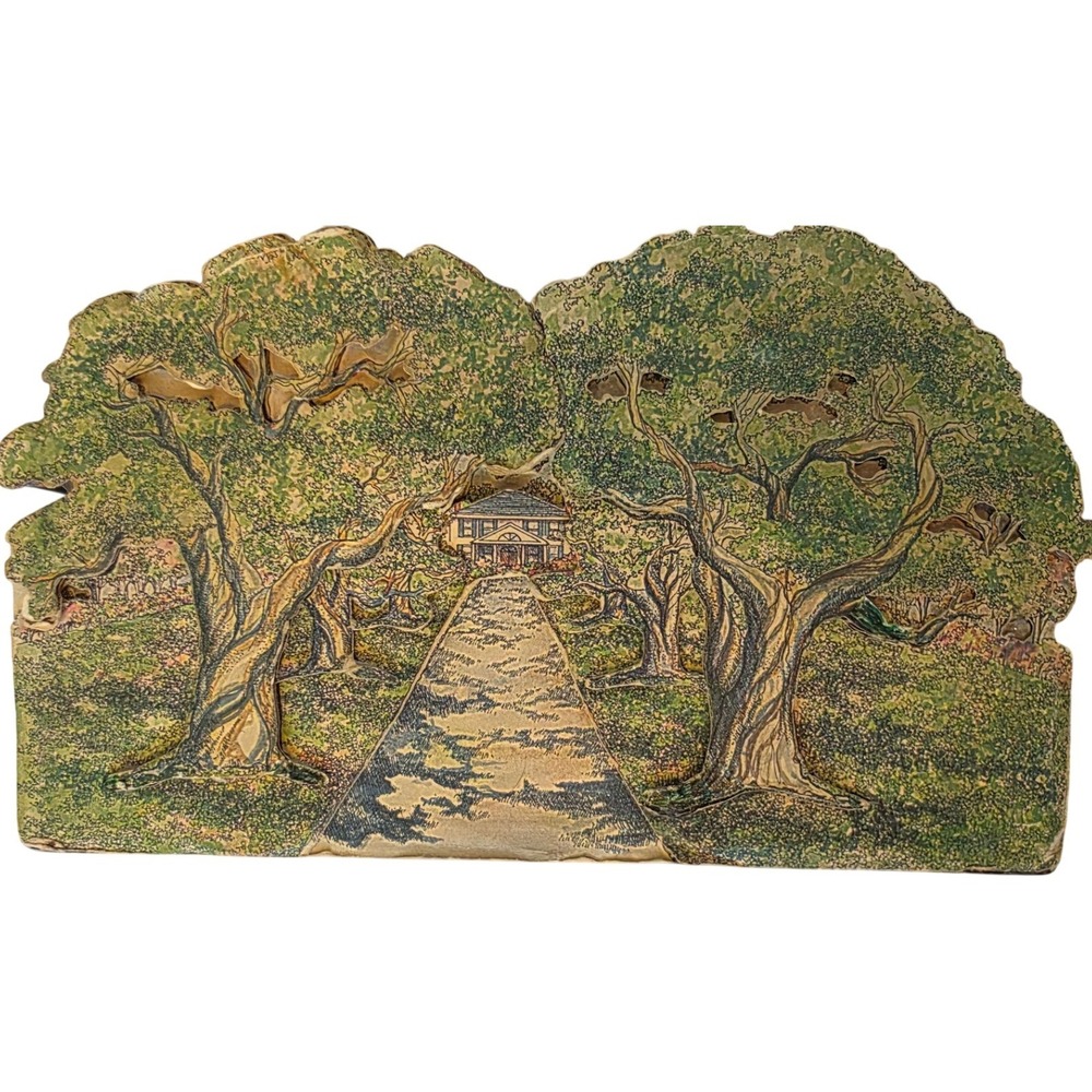 P. Gullett 1996 Brookgreen Gardens Live Oak Allee 3D Paper Tole Art Decoupage
